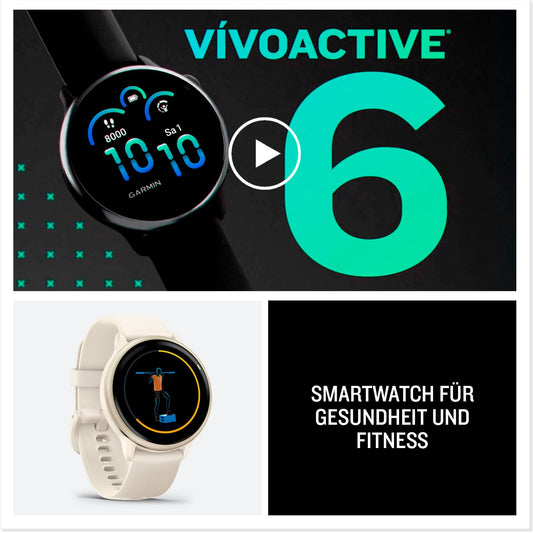Garmin vívoactive 6 (42 mm) – Fitness Smartwatch, 1,2" AMOLED Touchdisplay, 11 Tage Akku, 80+ Sport-Apps, Health-Tracking, Smart Notifications, Pay